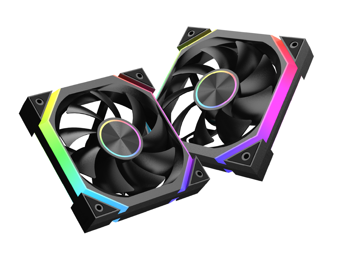 XIGMATEK Infinity H27A ARGB Case Fan | 120mm · 3-Pack · Controller Box + Remote | PWM 1500 RPM · 40.60 CFM | 0.539 mmH2O · <19.70 dBA · Hydro Bearing | Black