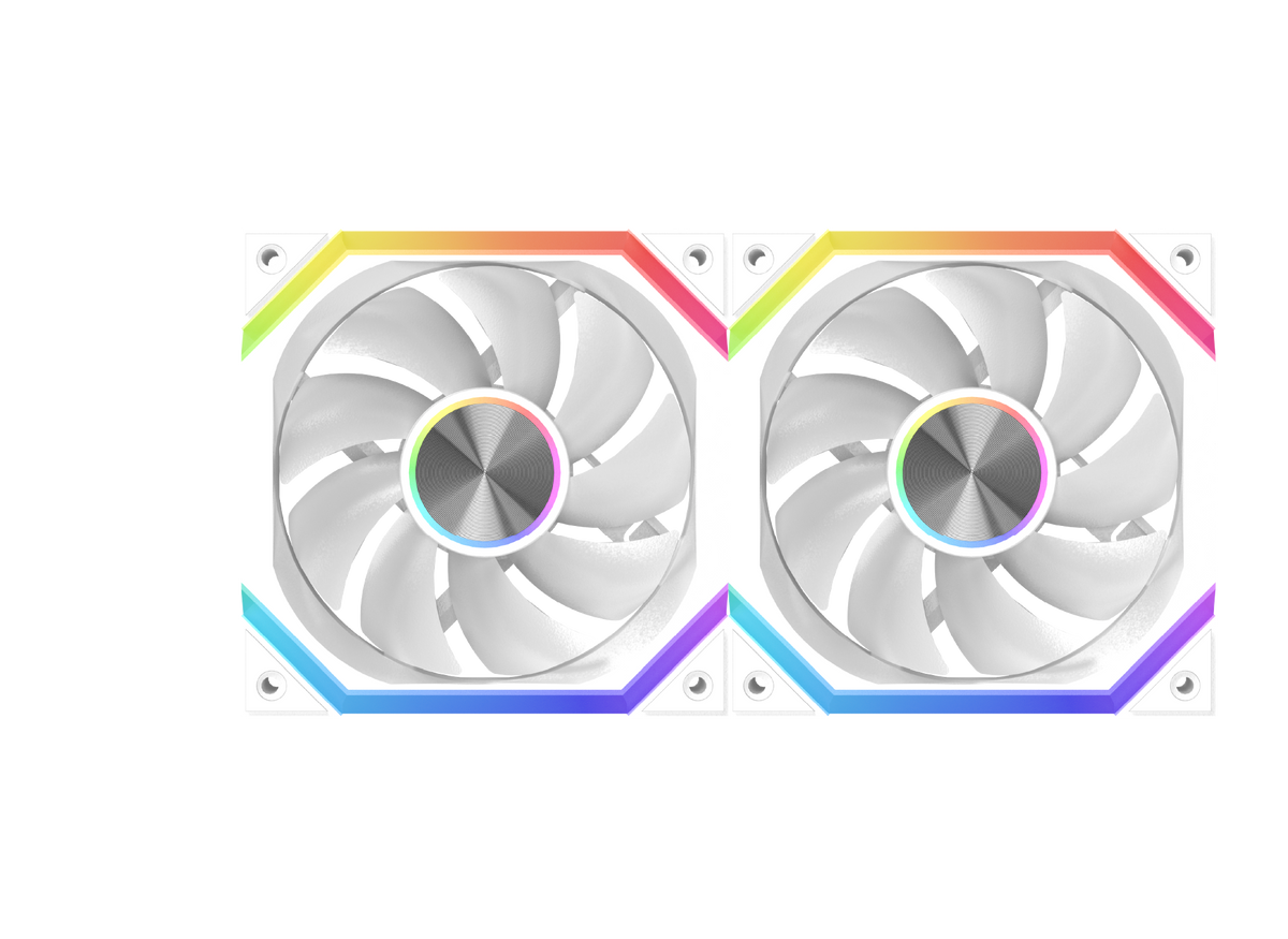 XIGMATEK Infinity H27A Arctic ARGB Case Fan | 120mm · 3-Pack · Controller Box + Remote | PWM 1500 RPM · 40.60 CFM | 0.539 mmH2O · <19.70 dBA · Hydro Bearing | White