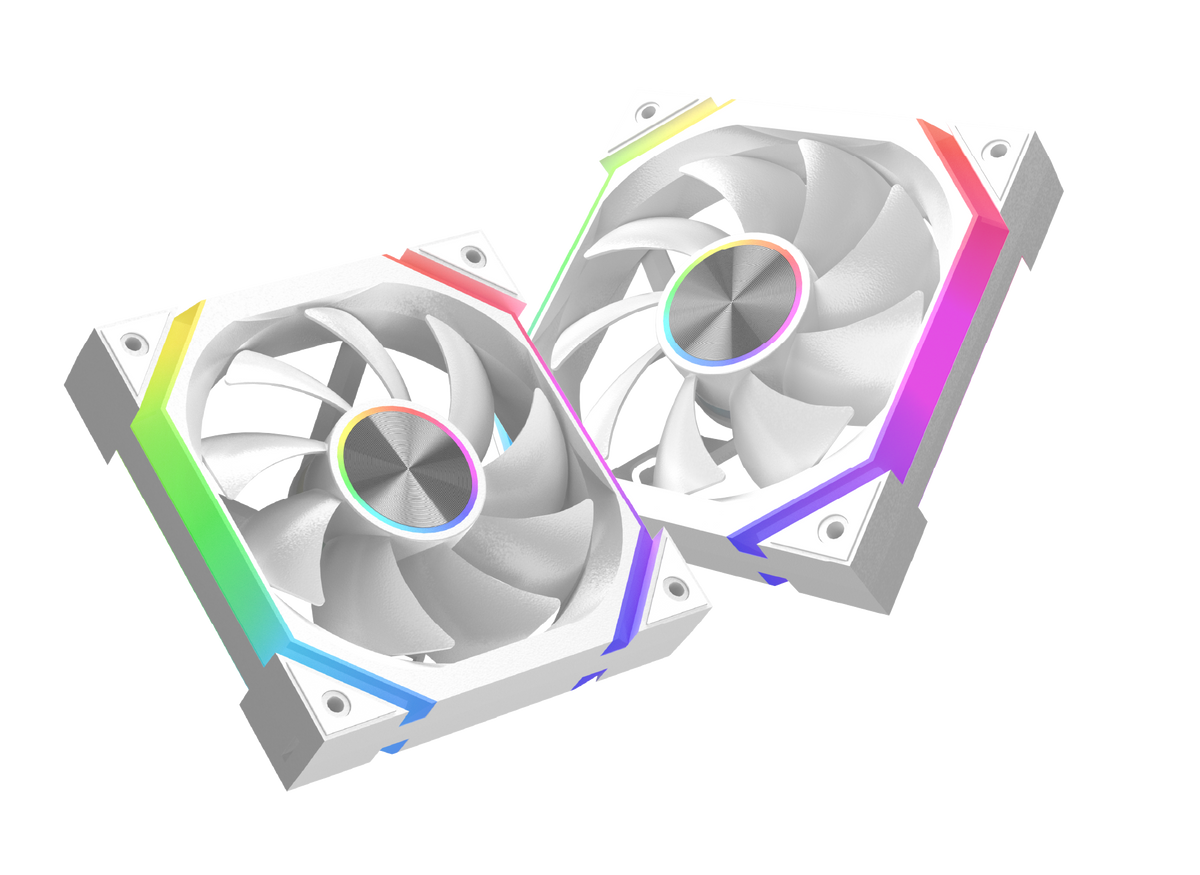XIGMATEK Infinity H27A Arctic ARGB Case Fan | 120mm · 3-Pack · Controller Box + Remote | PWM 1500 RPM · 40.60 CFM | 0.539 mmH2O · <19.70 dBA · Hydro Bearing | White