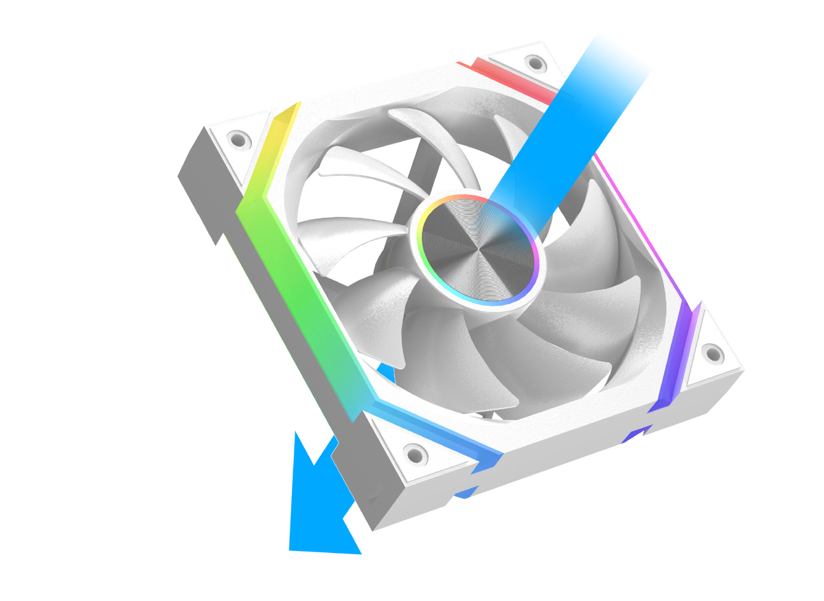 XIGMATEK Infinity H27A Arctic ARGB Case Fan | 120mm · 3-Pack · Controller Box + Remote | PWM 1500 RPM · 40.60 CFM | 0.539 mmH2O · <19.70 dBA · Hydro Bearing | White