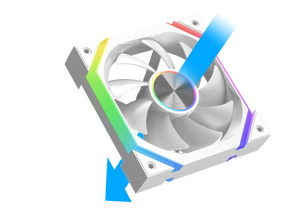 XIGMATEK Infinity H27A Arctic ARGB Case Fan | 120mm · 3-Pack · Controller Box + Remote | PWM 1500 RPM · 40.60 CFM | 0.539 mmH2O · <19.70 dBA · Hydro Bearing | White