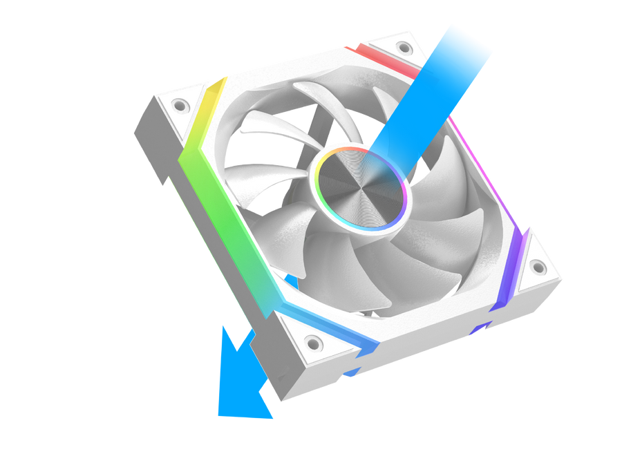 XIGMATEK Infinity H27A Arctic ARGB Case Fan | 120mm · 3-Pack · Controller Box + Remote | PWM 1500 RPM · 40.60 CFM | 0.53