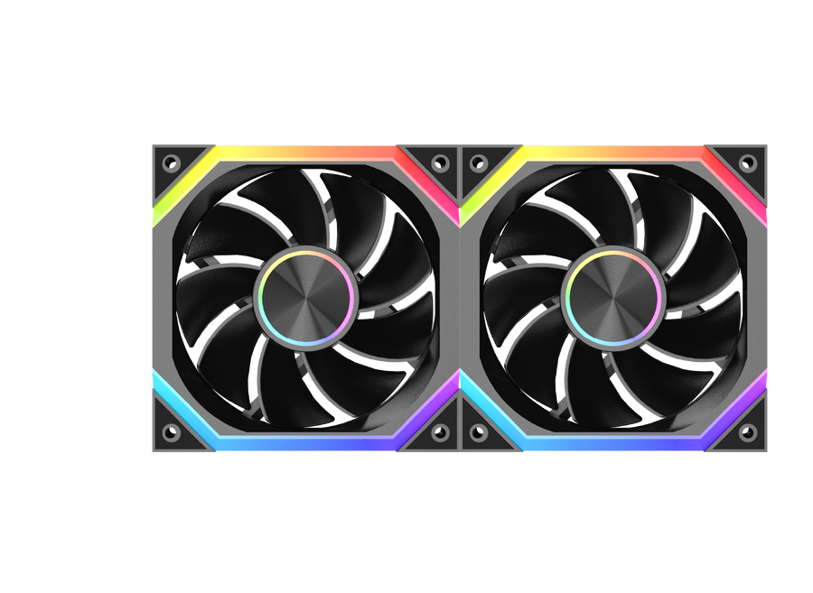 XIGMATEK Infinity H27A Reverse ARGB Case Fan | 120mm · 3-Pack · Reverse Blade | Controller Box + Remote | PWM 1500 RPM ·
