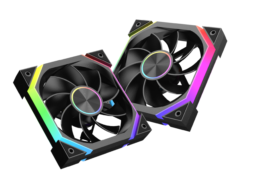 XIGMATEK Infinity H27A Reverse ARGB Case Fan | 120mm · 3-Pack · Reverse Blade | Controller Box + Remote | PWM 1500 RPM ·