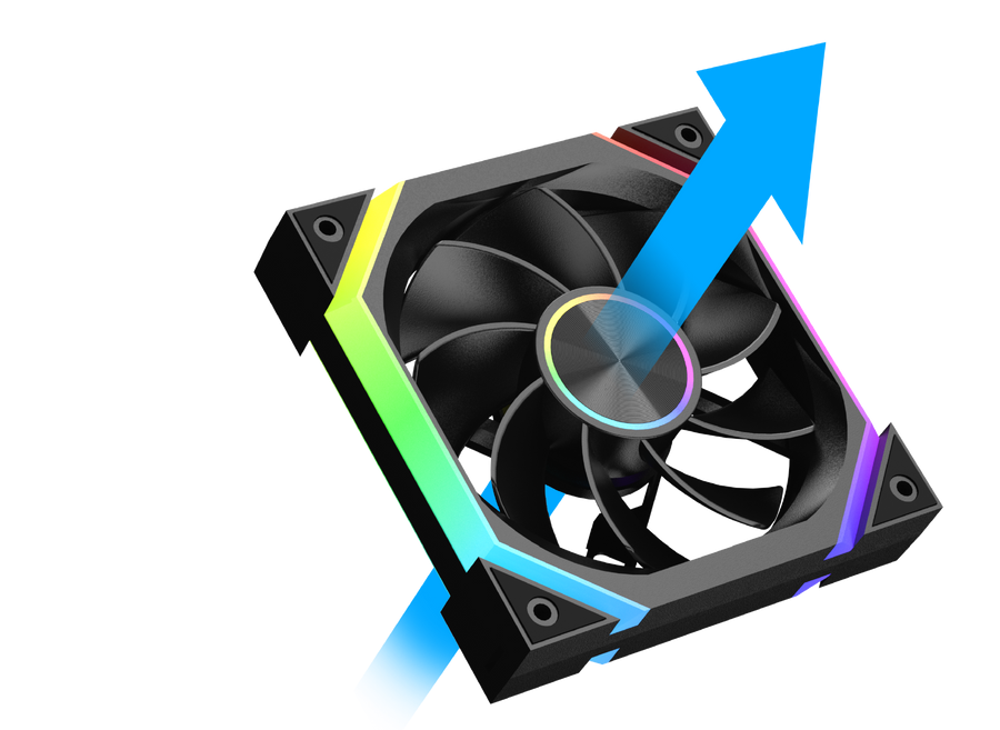 XIGMATEK Infinity H27A Reverse ARGB Case Fan | 120mm · 3-Pack · Reverse Blade | Controller Box + Remote | PWM 1500 RPM ·