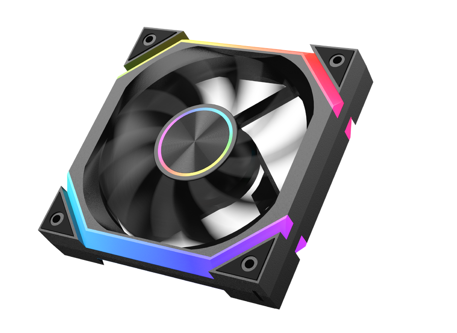 XIGMATEK Infinity H27A Reverse ARGB Case Fan | 120mm · 3-Pack · Reverse Blade | Controller Box + Remote | PWM 1500 RPM ·