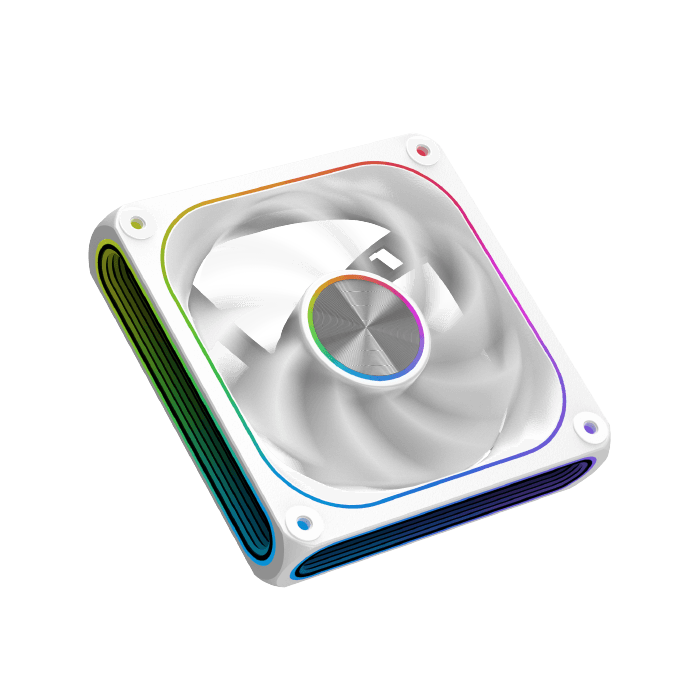 XIGMATEK Infinity J22A Arctic ARGB Case Fan | 3-Pack 120mm | 1500 RPM · 40.60 CFM · 0.539 mmH2O | <19.70 dBA · Long Life Hydro Bearing | ARGB & PWM Control Box + Remote | White