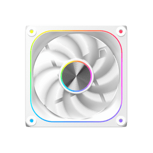 XIGMATEK Infinity J22A Arctic ARGB Case Fan | 3-Pack 120mm | 1500 RPM · 40.60 CFM · 0.539 mmH2O | <19.70 dBA · Long Life Hydro Bearing | ARGB & PWM Control Box + Remote | White