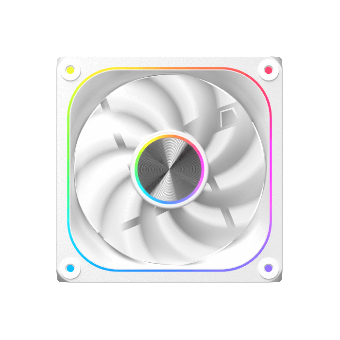 XIGMATEK Infinity J22A Arctic ARGB Case Fan | 3-Pack 120mm | 1500 RPM · 40.60 CFM · 0.539 mmH2O | <19.70 dBA · Long Life Hydro Bearing | ARGB & PWM Control Box + Remote | White