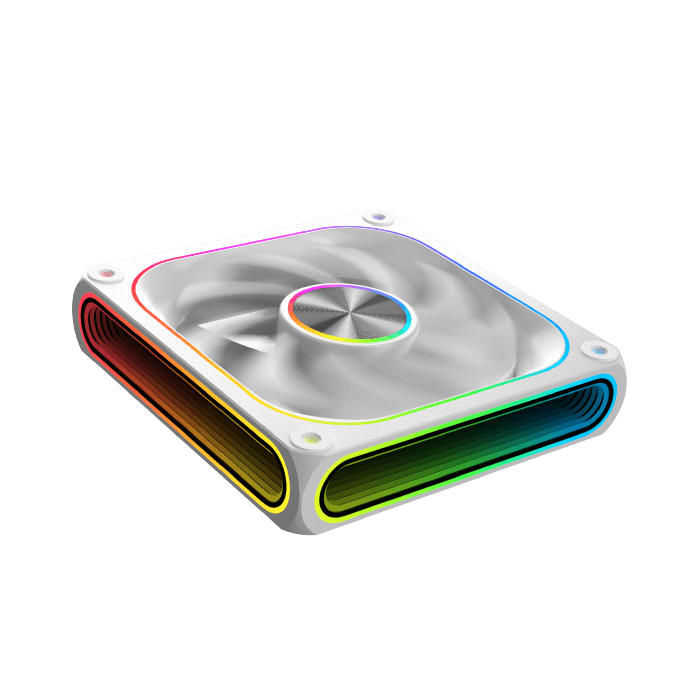 XIGMATEK Infinity J22A Arctic ARGB Case Fan | 3-Pack 120mm | 1500 RPM · 40.60 CFM · 0.539 mmH2O | <19.70 dBA · Long Life Hydro Bearing | ARGB & PWM Control Box + Remote | White