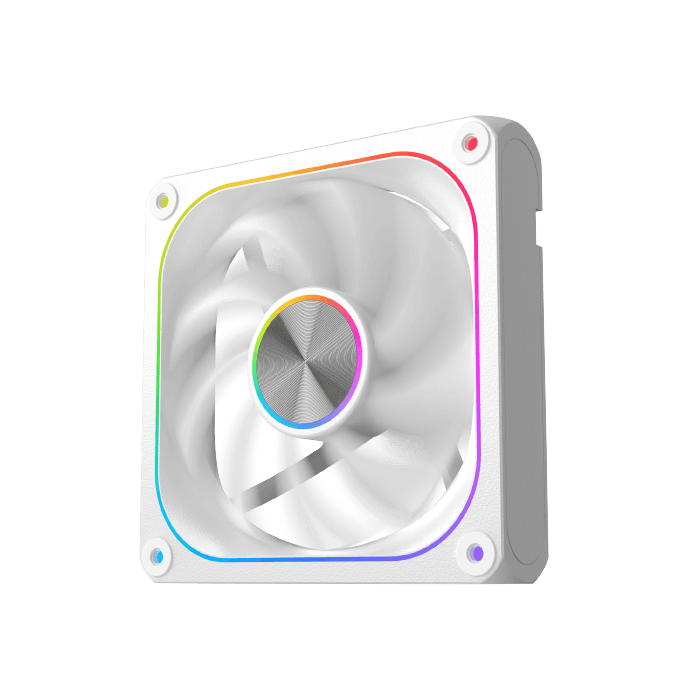 XIGMATEK Infinity J22A Arctic ARGB Case Fan | 3-Pack 120mm | 1500 RPM · 40.60 CFM · 0.539 mmH2O | <19.70 dBA · Long Life Hydro Bearing | ARGB & PWM Control Box + Remote | White