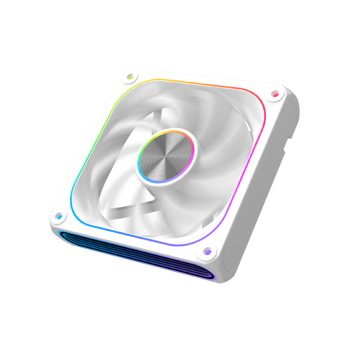 XIGMATEK Infinity J22A Arctic ARGB Case Fan | 3-Pack 120mm | 1500 RPM · 40.60 CFM · 0.539 mmH2O | <19.70 dBA · Long Life Hydro Bearing | ARGB & PWM Control Box + Remote | White