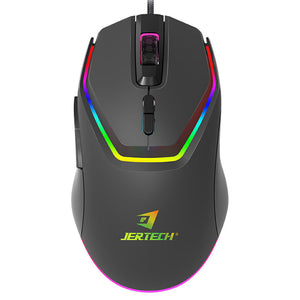 Jertech Reactor XP16 Wired Gaming Mouse | 1200-3600 DPI | 7 Buttons | RGB Backlight | 123 × 70 × 40 mm | Black
