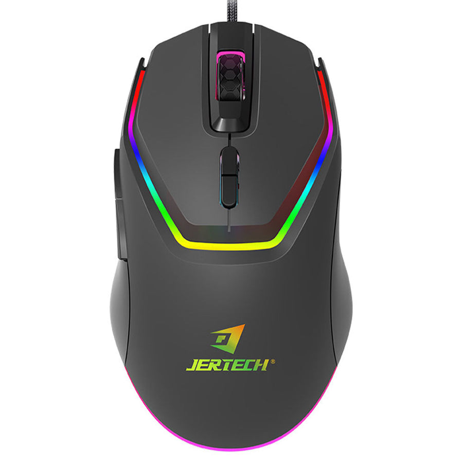 Jertech Reactor XP16 Wired Gaming Mouse | 1200-3600 DPI | 7 Buttons | RGB Backlight | 123 × 70 × 40 mm | Black