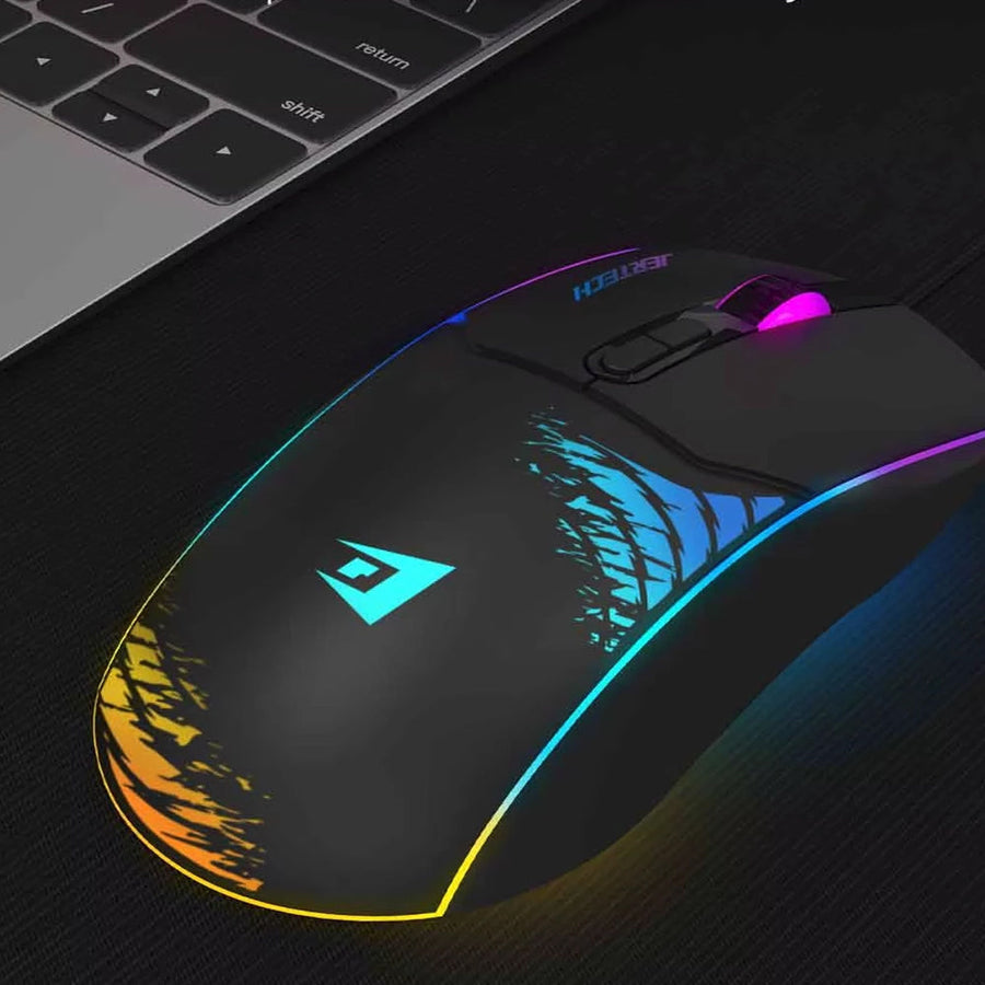 Jertech Shooter XP14 Wired Gaming Mouse | 1200-3600 DPI | 7 Buttons | Up to 1000Hz Polling | RGB Backlight | 1.5m Cable 