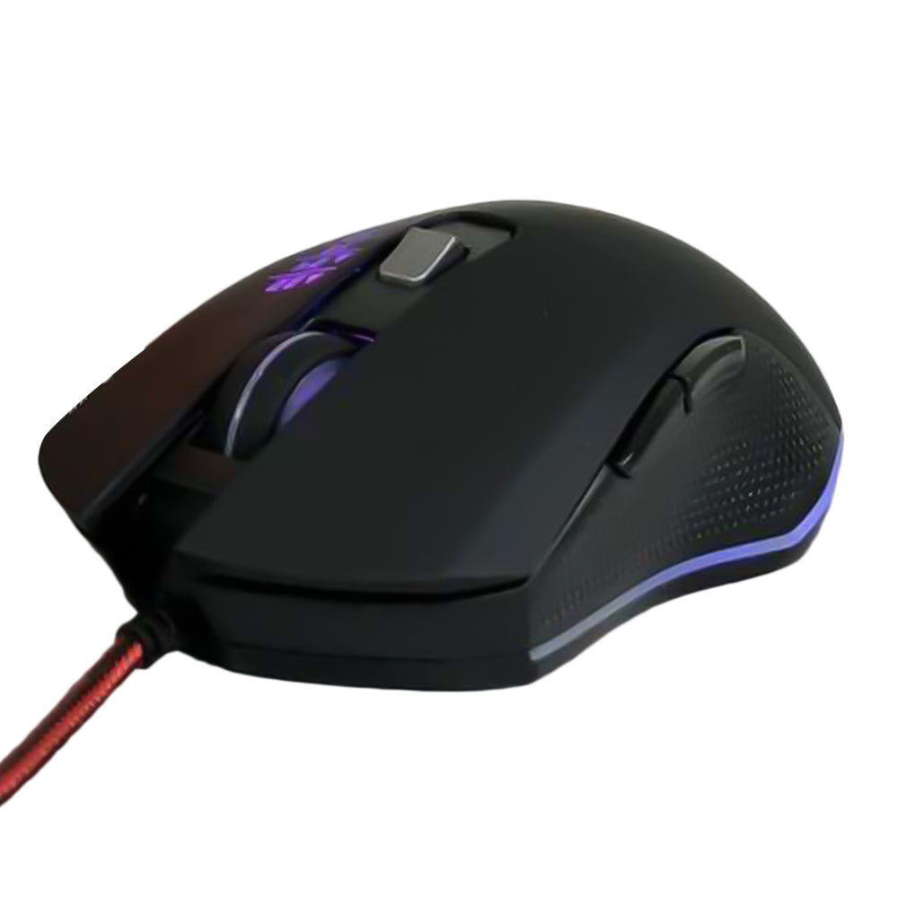 Jertech Sword XP10 Wired Gaming Mouse | 3200 DPI | 6 Macro Buttons | 1000Hz Polling | RGB Backlight | Braided Cable | Black