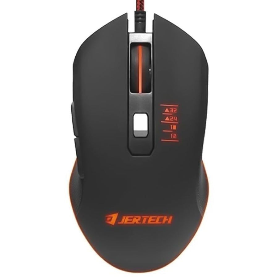 Jertech Sword XP10 Wired Gaming Mouse | 3200 DPI | 6 Macro Buttons | 1000Hz Polling | RGB Backlight | Braided Cable | Bl
