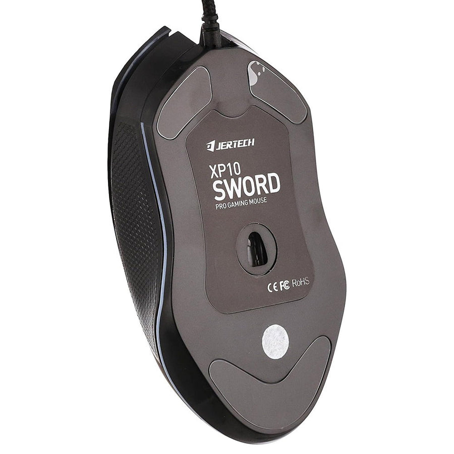 Jertech Sword XP10 Wired Gaming Mouse | 3200 DPI | 6 Macro Buttons | 1000Hz Polling | RGB Backlight | Braided Cable | Bl