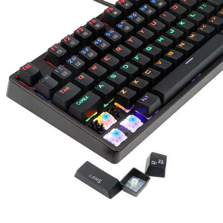 Redragon K576R DAKSA Mechanical Gaming Keyboard | 87 Keys · TKL | Outemu Blue Switches | Rainbow LED Backlight · 6 Colours | 100% Anti-Ghosting · N-Key Rollover | Wired USB | Black