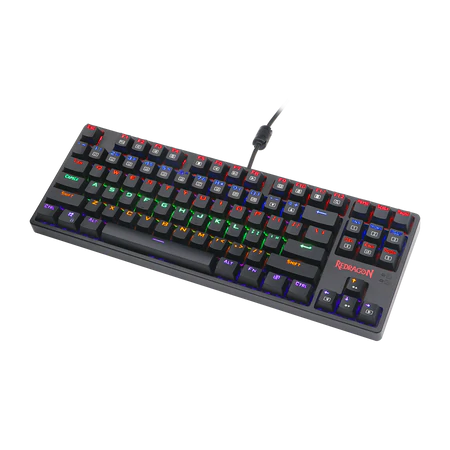 Redragon K576R DAKSA Mechanical Gaming Keyboard | 87 Keys · TKL | Outemu Blue Switches | Rainbow LED Backlight · 6 Colours | 100% Anti-Ghosting · N-Key Rollover | Wired USB | Black