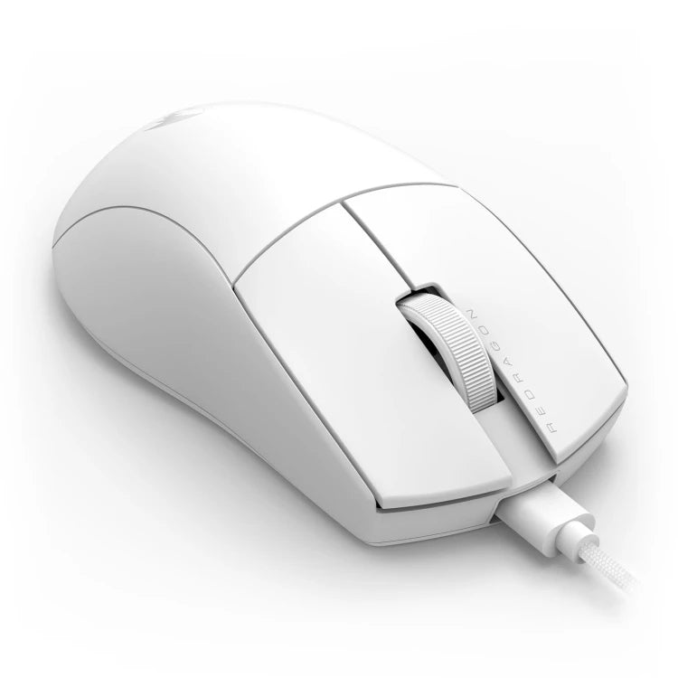 Redragon K1NG M724 White Wired Gaming Mouse | 42g Ultra-Light | 200-12400 DPI Pixart 3327 Sensor | 1000Hz Polling Rate | 5 Programmable Buttons | HUANO Switches 10M Clicks | Type-C Cable