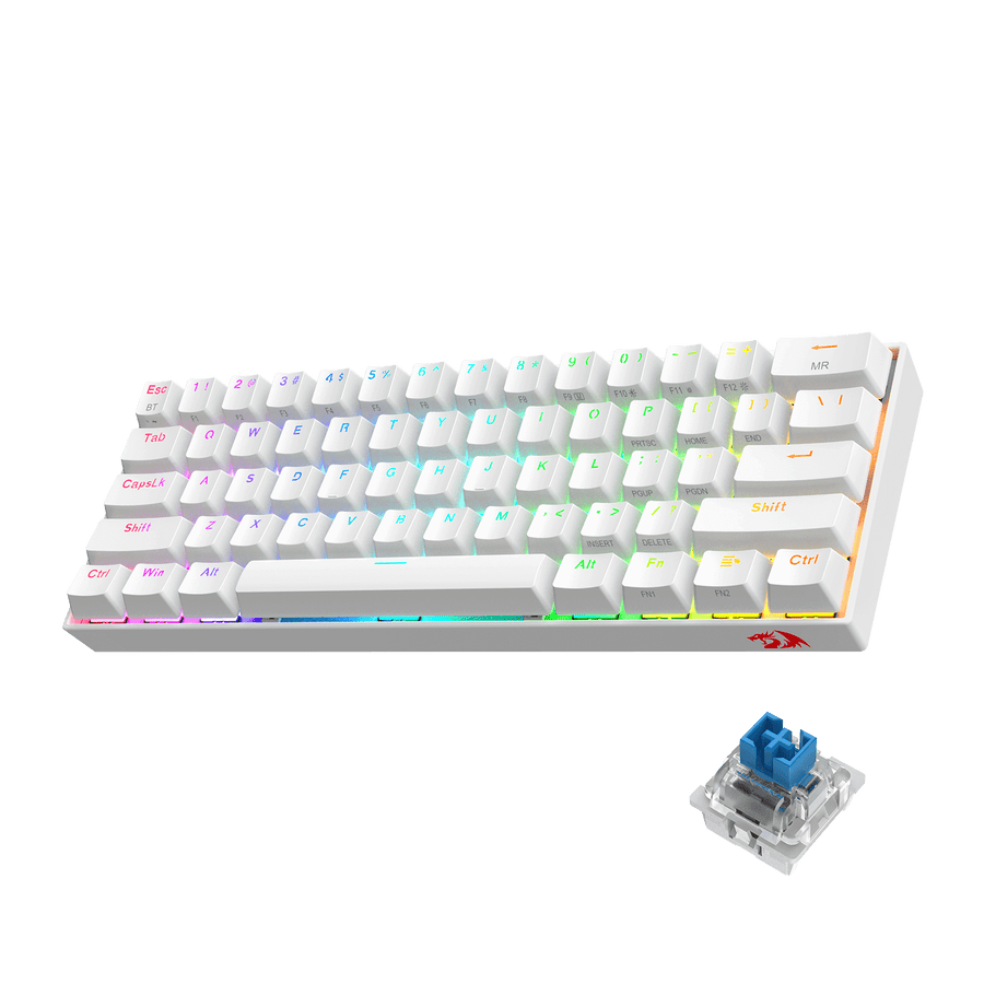 Redragon K530 Pro Draconic 60% Wireless Mechanical Keyboard | 61 Keys | Redragon Blue Tactile Clicky Switches | 100% Hot