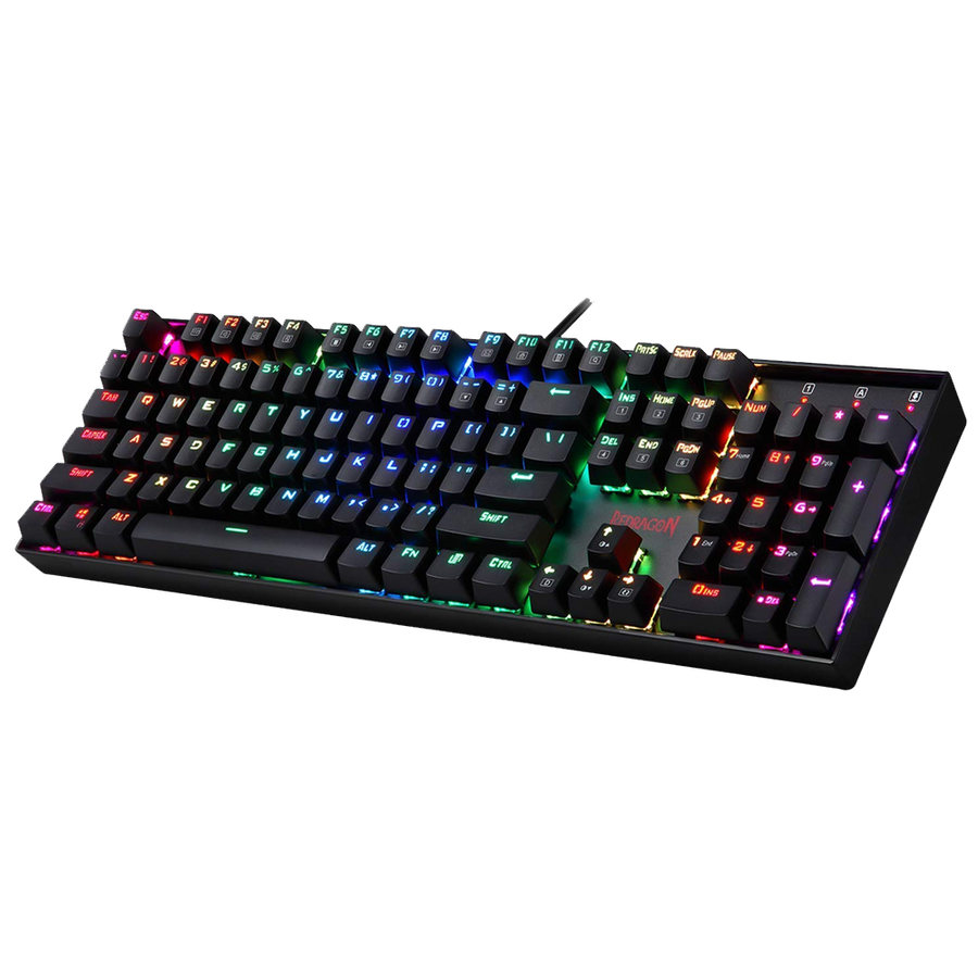 Redragon K551 Mitra RGB Mechanical Gaming Keyboard | 104 Keys · Full-Size | Blue Clicky Switches · 50M Keystrokes | Full