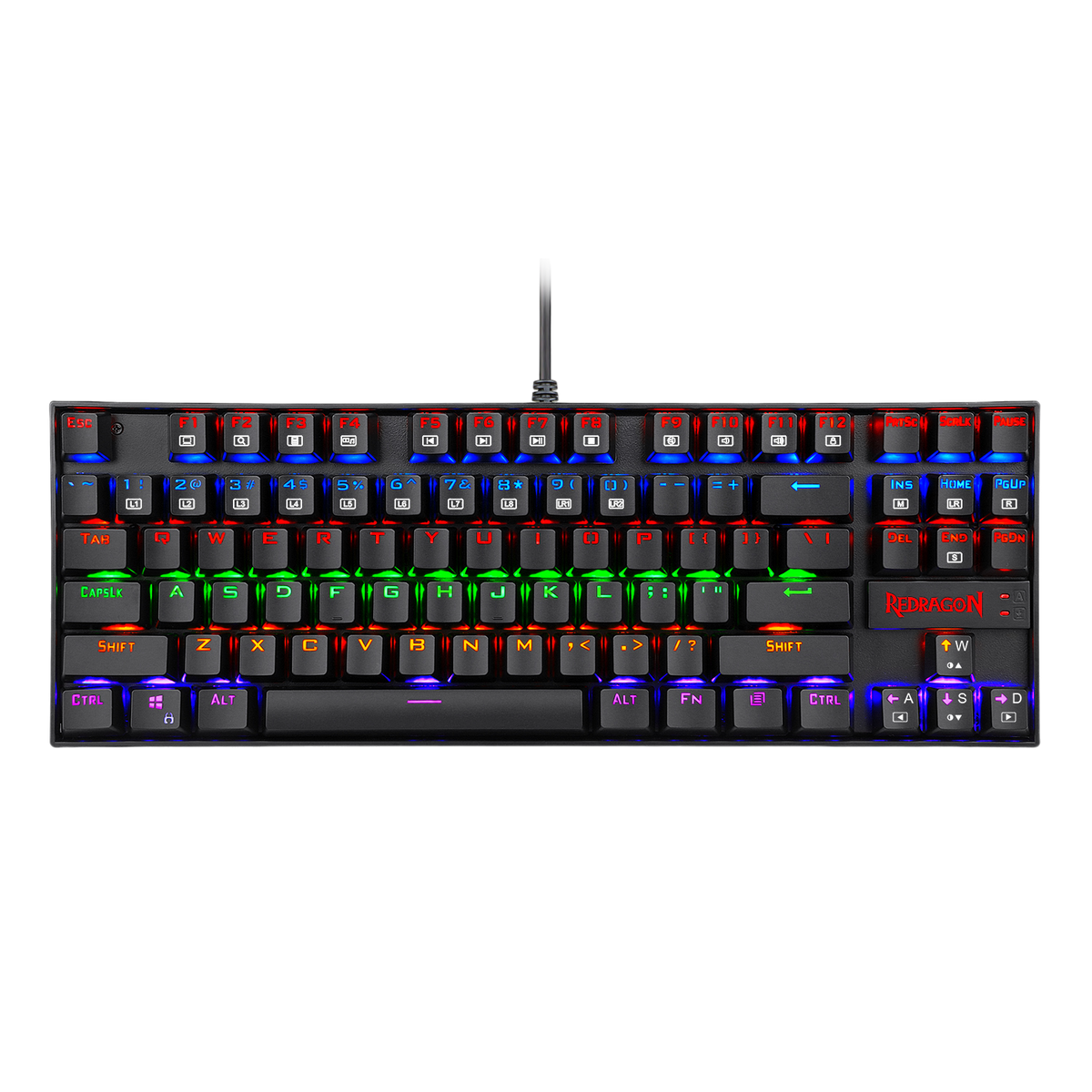 Redragon K552 KUMARA 87-Key TKL Mechanical Gaming Keyboard | Rainbow LED 19 Modes | Standard · Elite · LGY-R · WLR-R White Editions | Blue or Red Hot-Swap Switches | 100% Anti-Ghosting | Metal Alloy + ABS Splash-Proof | 12 Media Keys | 1.8m USB