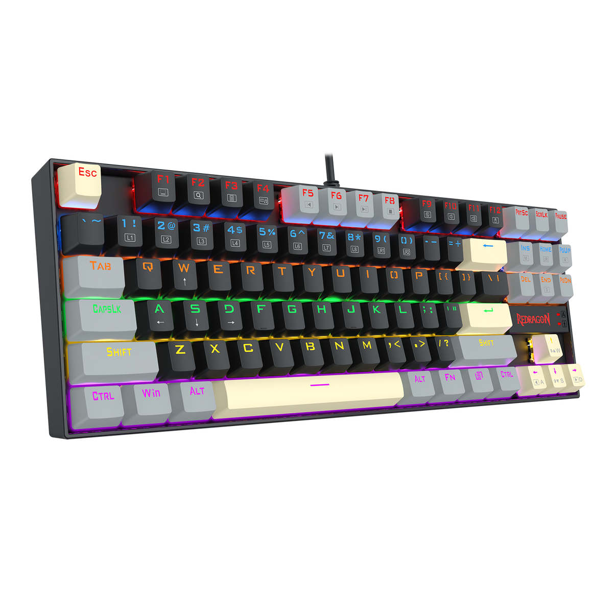 Redragon K552 KUMARA 87-Key TKL Mechanical Gaming Keyboard | Rainbow LED 19 Modes | Standard · Elite · LGY-R · WLR-R White Editions | Blue or Red Hot-Swap Switches | 100% Anti-Ghosting | Metal Alloy + ABS Splash-Proof | 12 Media Keys | 1.8m USB