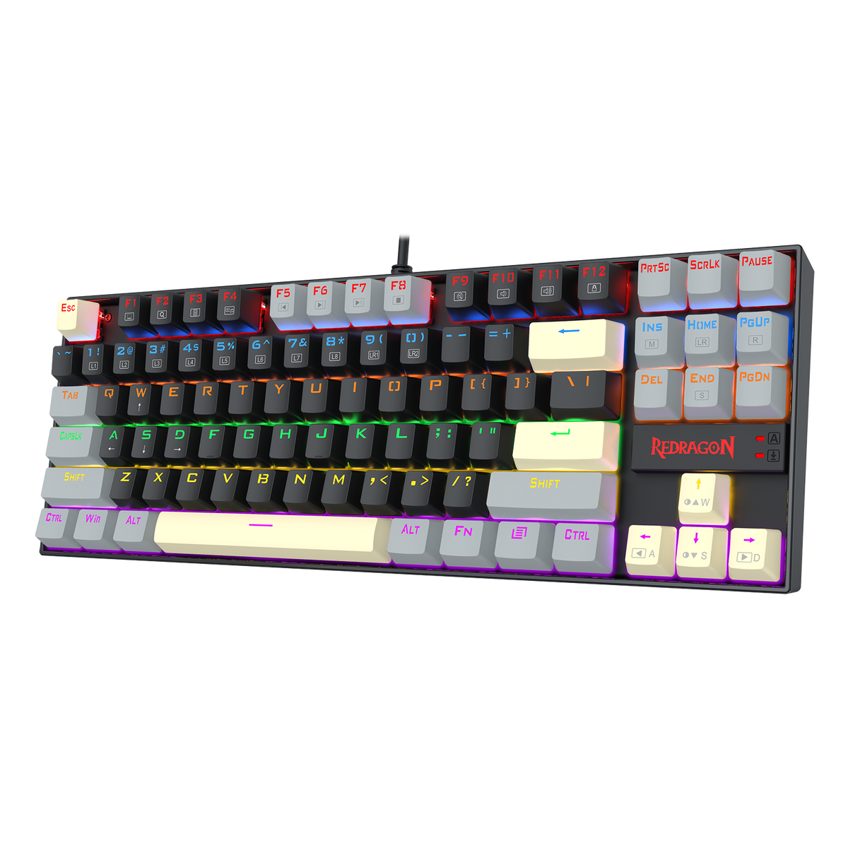Redragon K552 KUMARA 87-Key TKL Mechanical Gaming Keyboard | Rainbow LED 19 Modes | Standard · Elite · LGY-R · WLR-R White Editions | Blue or Red Hot-Swap Switches | 100% Anti-Ghosting | Metal Alloy + ABS Splash-Proof | 12 Media Keys | 1.8m USB