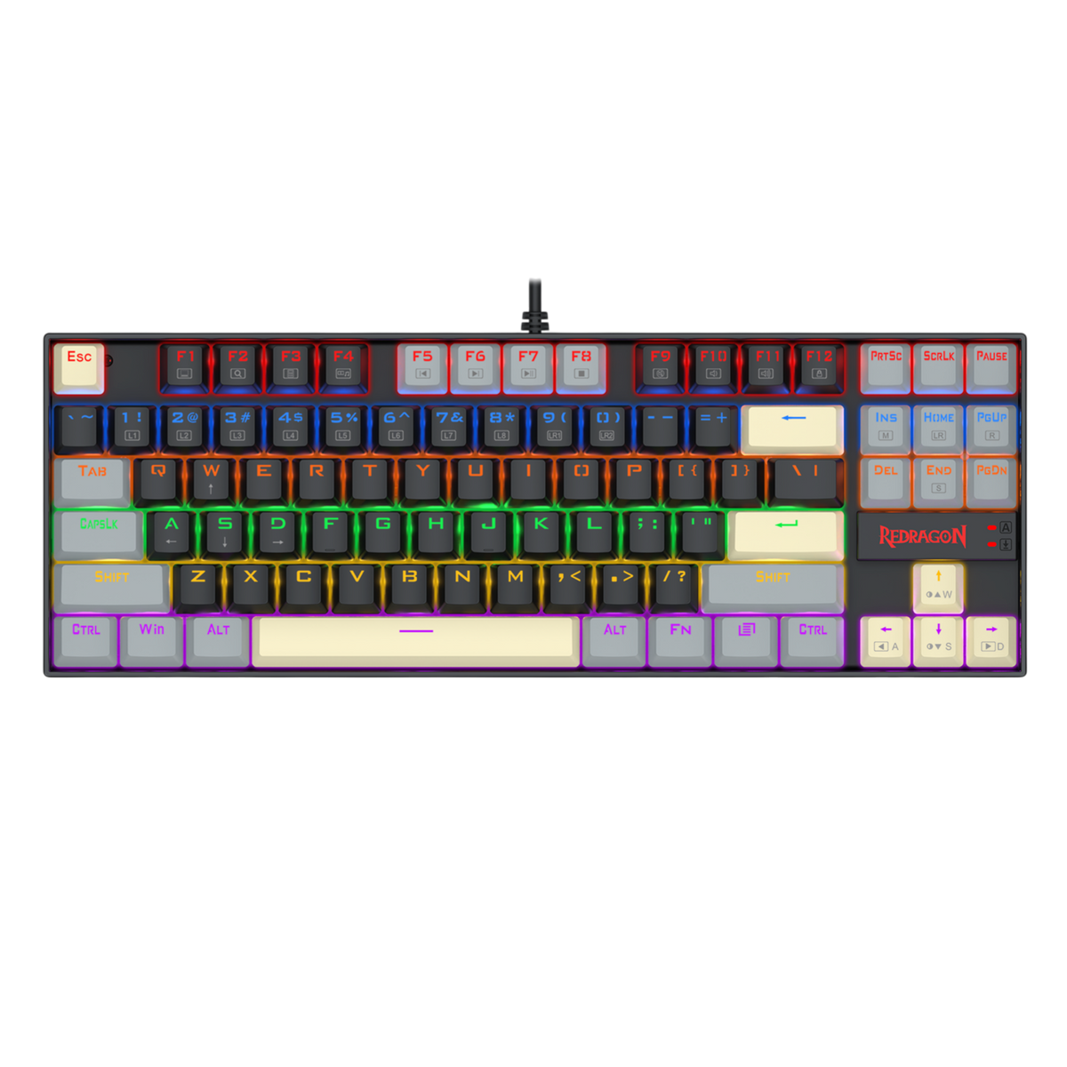 Redragon K552 KUMARA 87-Key TKL Mechanical Gaming Keyboard | Rainbow LED 19 Modes | Standard · Elite · LGY-R · WLR-R White Editions | Blue or Red Hot-Swap Switches | 100% Anti-Ghosting | Metal Alloy + ABS Splash-Proof | 12 Media Keys | 1.8m USB