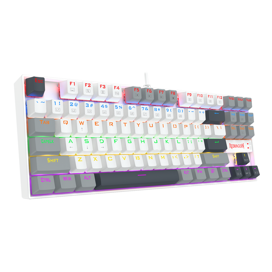 Redragon Kumara K552WGL-R TKL Mechanical Gaming Keyboard | 87 Keys | Red Linear Switches · Hot-Swappable 3-Pin | PBT Key