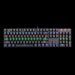 Redragon K565R RUDRA Mechanical Gaming Keyboard | Full-Size 104 Keys with Numpad | Rainbow LED Backlight | Full-Key Anti-Ghosting | Aluminium + ABS Frame | Spill-Proof Design | 12 Multimedia Keys | Gold-Plated USB | No Software Needed