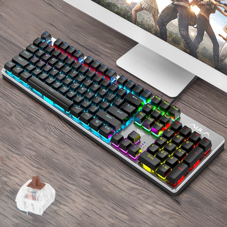 AULA Wind F2068 Pro Mechanical Gaming Keyboard | 104 Keys · 100% Full-Size | Brown Switches · 60M Keystrokes | Mixed-Col