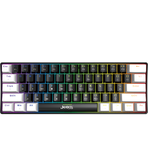 Jedel KL-69 Mechanical Gaming Keyboard | 61 Keys · 60% Layout | Rainbow LED Backlight · 10 Modes | Double-Shot ABS Keyca