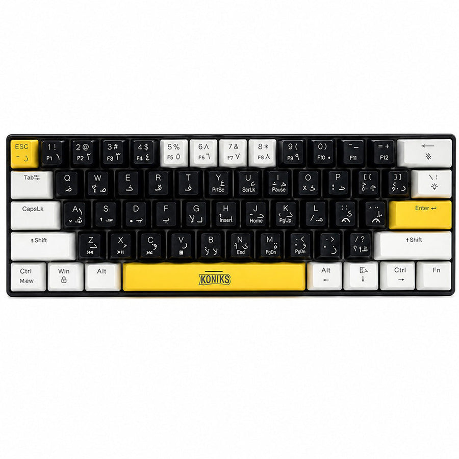 Koniks GMK-236 Mini Mechanical Gaming Keyboard | 61 Keys · 60% Layout | RGB Backlight | USB Type-C · 1.5 m Cable | Engli