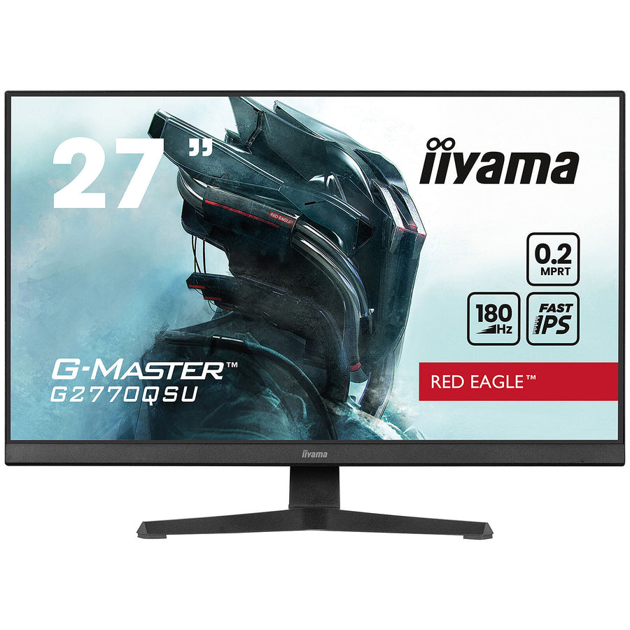 iiyama G-MASTER G2770QSU Red Eagle 27" Gaming Monitor | WQHD 2560×1440 · Fast IPS | 400 cd/m² · AMD FreeSync | HDMI 2.0 · DisplayPort 1.4 · USB 3.2 Hub | Matte Black