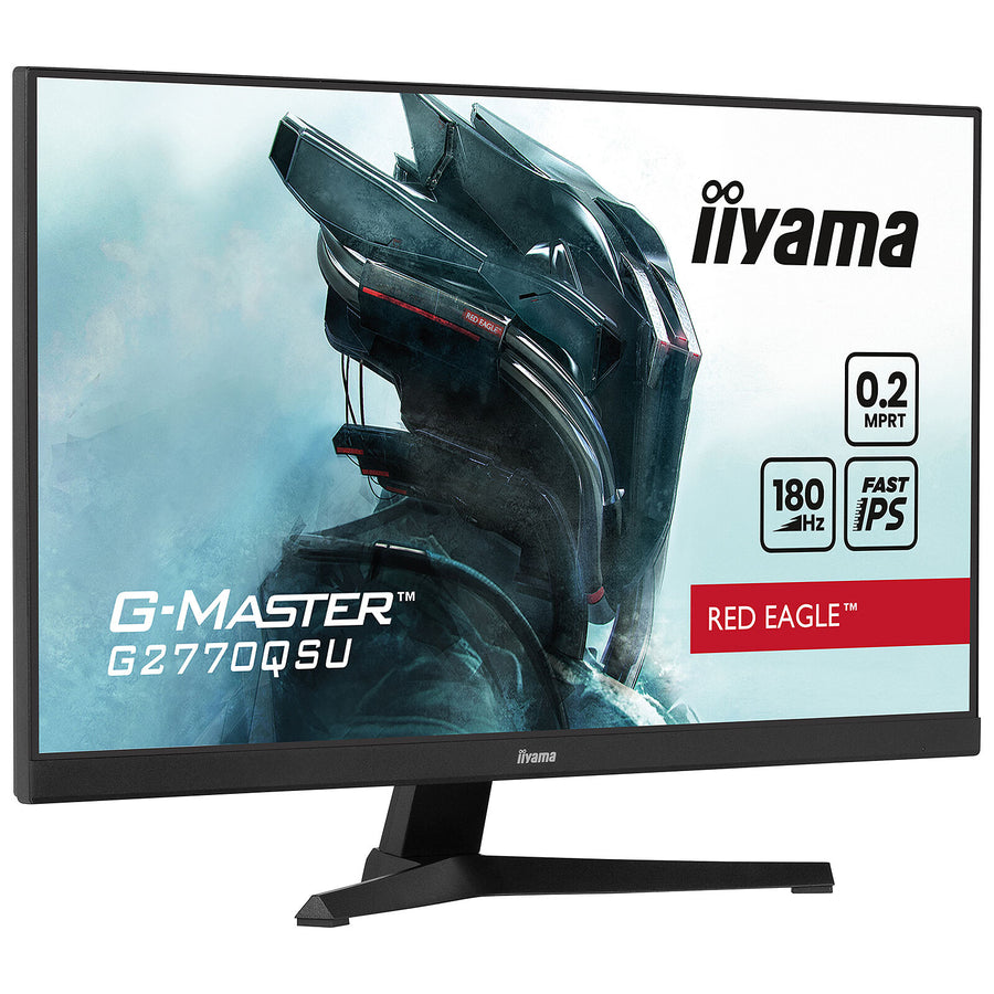 iiyama G-MASTER G2770QSU Red Eagle 27" Gaming Monitor | WQHD 2560×1440 · Fast IPS | 400 cd/m² · AMD FreeSync | HDMI 2.0 · DisplayPort 1.4 · USB 3.2 Hub | Matte Black