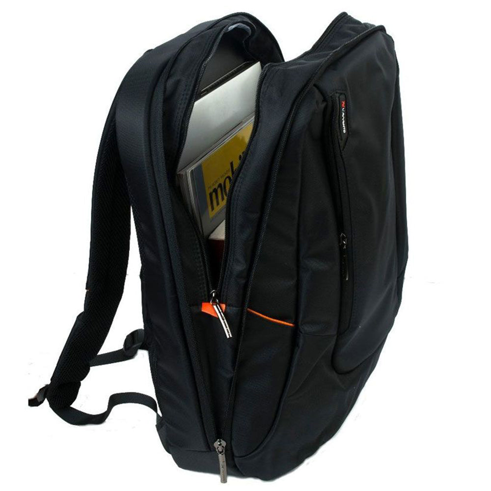 L'avvento BG554 Laptop Backpack | Fits laptops up to 15.6-inch | Padded laptop compartment · padded shoulder straps | Front zip pocket · concealed back pocket | Water-resistant material | Black