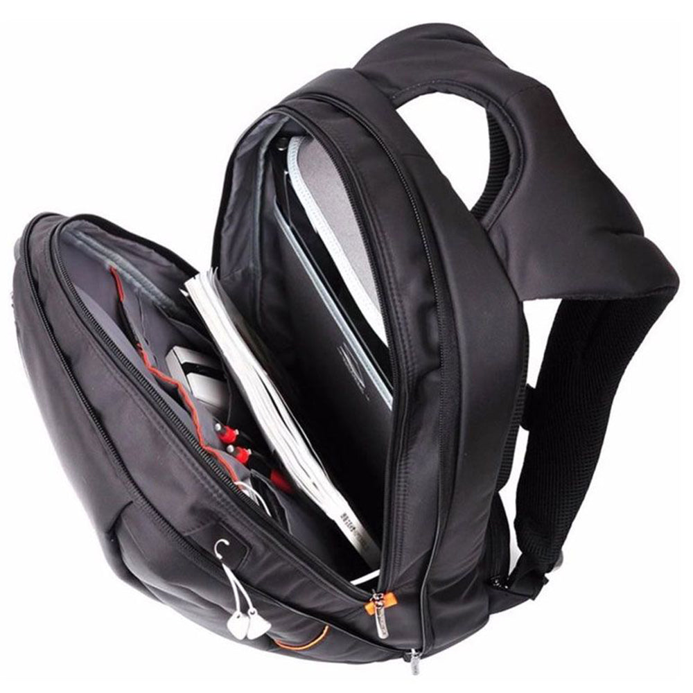 L'avvento BG554 Laptop Backpack | Fits laptops up to 15.6-inch | Padded laptop compartment · padded shoulder straps | Front zip pocket · concealed back pocket | Water-resistant material | Black