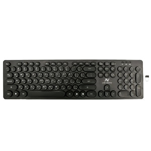 L'avvento KB206 2.4GHz Wireless Keyboard | 104 Keys · US + Arabic Layout | Up to 15 m Working Range | 1× AAA Battery · Laser-Painted Keycaps | Black
