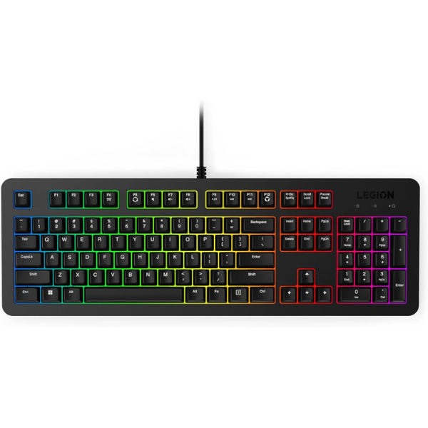 Lenovo Legion K310 RGB Gaming Keyboard | Full-Size 104 Keys | Arabic · English Layout | 5-Zone RGB | 24-Key Rollover Mem