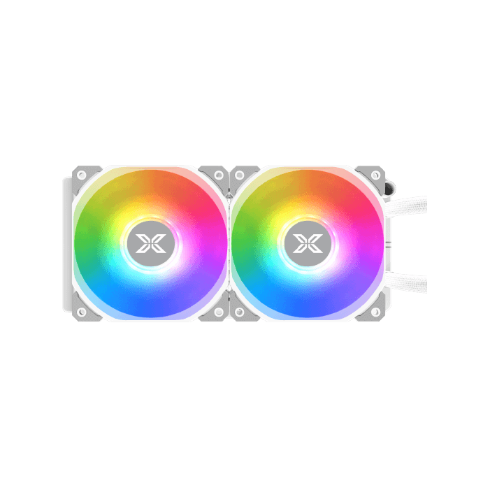 XIGMATEK Liquid Killer X 240 Arctic ARGB AIO Liquid CPU Cooler | 274×120×27mm Radiator | 2×120mm ARGB Fans · 800–1800 RPM · 82.2 CFM · 25.3 dBA | Pump 2800 RPM | 250W TDP | Intel LGA1700 · AMD AM5 | White