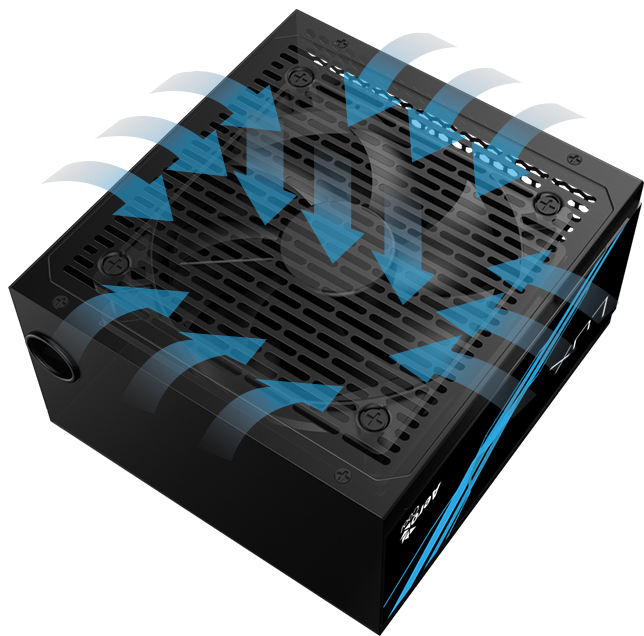 AeroCool LUX 550W ATX Power Supply | 80 PLUS Bronze 230V EU · up to 88% Efficiency | 12cm Silent Fan | Active PFC · OPP/
