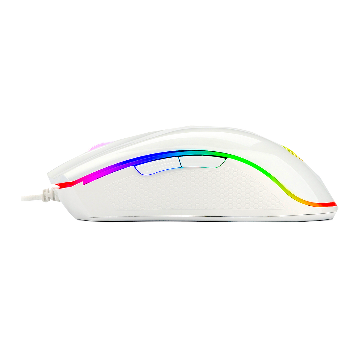 Redragon M711 Cobra White Wired RGB Gaming Mouse | Pixart PMW3325 Optical Sensor | 100-10000 DPI | 9 Buttons, 7 Programmable | 1000Hz Polling | 5 Memory Profiles | Huano Switches 10M Clicks | Braided Cable