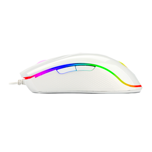 Redragon M711 Cobra White Wired RGB Gaming Mouse | Pixart PMW3325 Optical Sensor | 100-10000 DPI | 9 Buttons, 7 Programmable | 1000Hz Polling | 5 Memory Profiles | Huano Switches 10M Clicks | Braided Cable