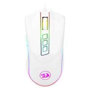 Redragon M711 Cobra White Wired RGB Gaming Mouse | Pixart PMW3325 Optical Sensor | 100-10000 DPI | 9 Buttons, 7 Programmable | 1000Hz Polling | 5 Memory Profiles | Huano Switches 10M Clicks | Braided Cable
