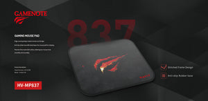 HAVIT Gamenote HV-MP837 Gaming Mouse Pad | 250 x 210 x 2 mm Compact Desk Size | Cloth Surface with Rubber Base | Black