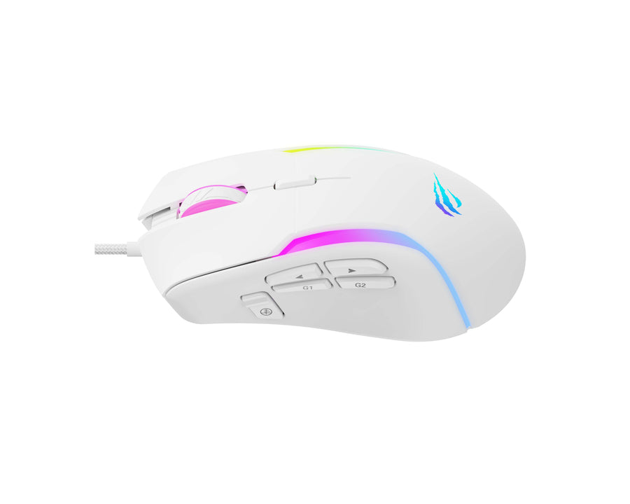 Havit MS1033 RGB Wired Gaming Mouse | 8000 DPI (6 Levels: 800-8000) | 9 Buttons | RGB Backlight | 3M-Click Switches | 12