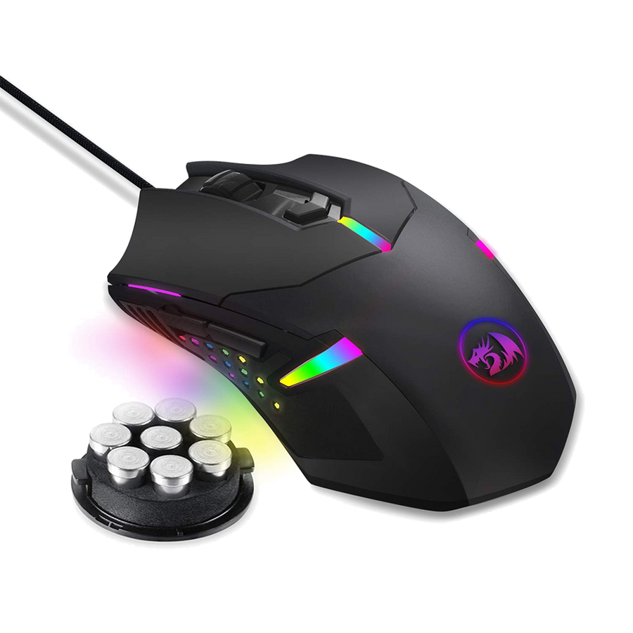 Redragon M601-RGB Centrophorus RGB Backlit Wired Gaming Mouse | Up to 7200 DPI · Pixart 3317 | 1000 Hz · 4000 FPS | 7 Bu